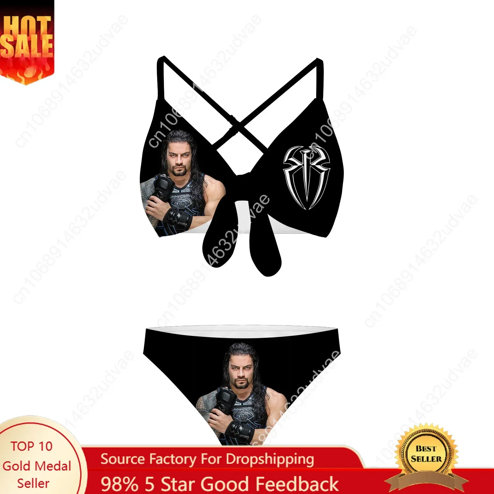 

Roman Reigns Bathing Suits Cross Strap Suspenders Swimsuits Womens Personalized Bikini Pool Party Swimwear Customized Beachwear