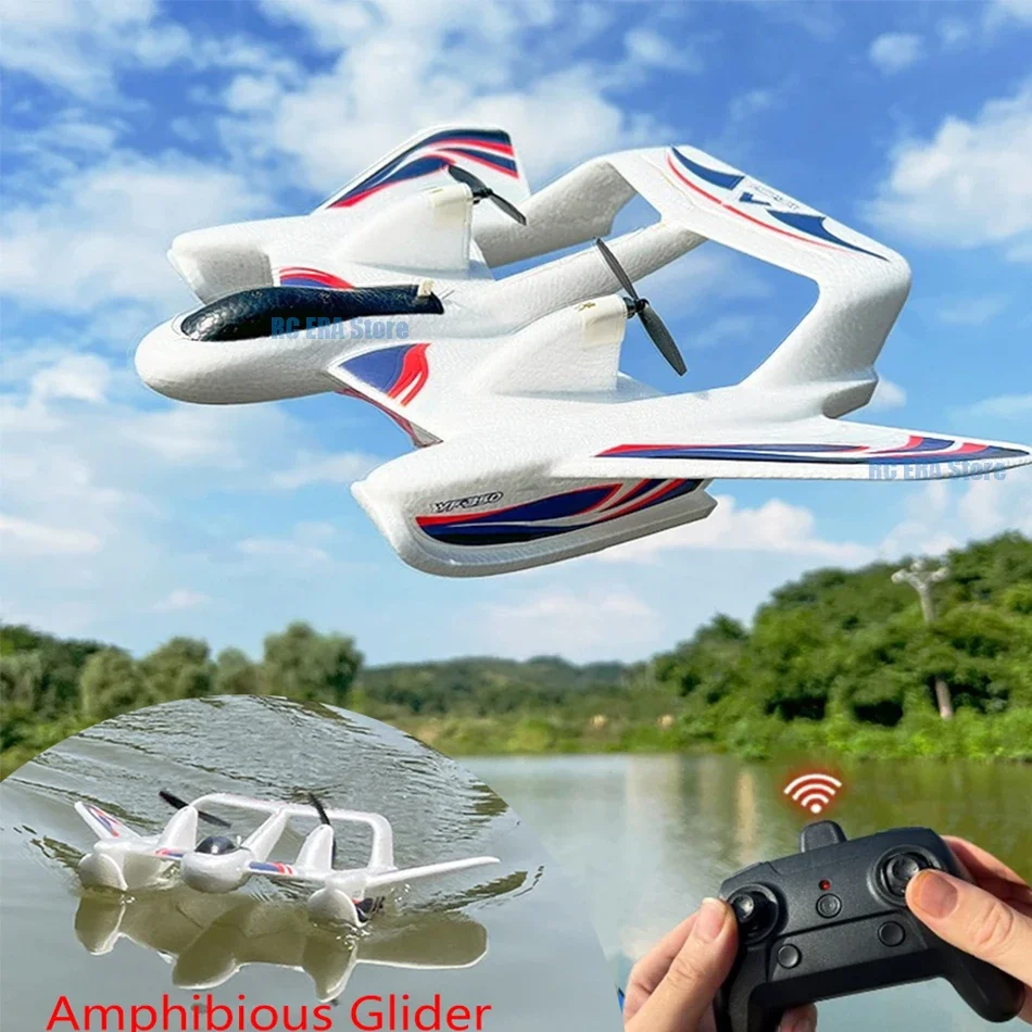 Amphibious Waterproof Gyro Stabilized EPP Foam Fixed-Wing Glider Aircraft Radio Control Lights LED Plane 2.4G with RC Airplane