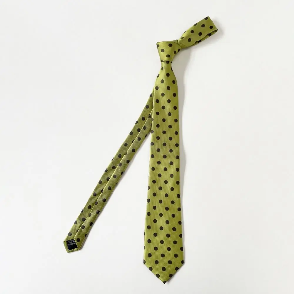 Simple Korean Leopard Print Necktie Wave Point Long Polka Dot Tie Sweet Retro Belt Accessories Performance