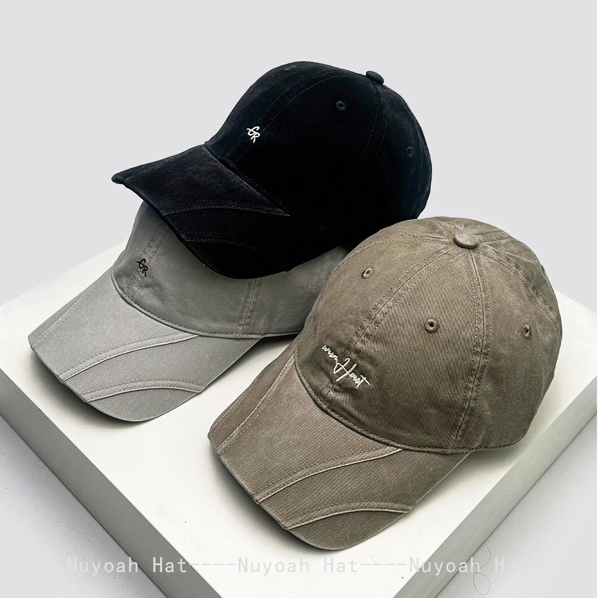 

New Men Women Personal Korean Embroidered GR Letters Baseball Hats Sunshade Simple Versatile Niche Peaked Caps ins Fashion Retro