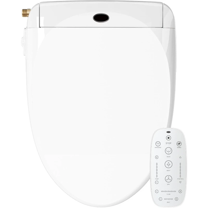 home. Electric Bidet Smart Toilet Seat with Dual Control Mode, Oscillating and Pulsating Spray Wash, LED Nightlight, Elongated