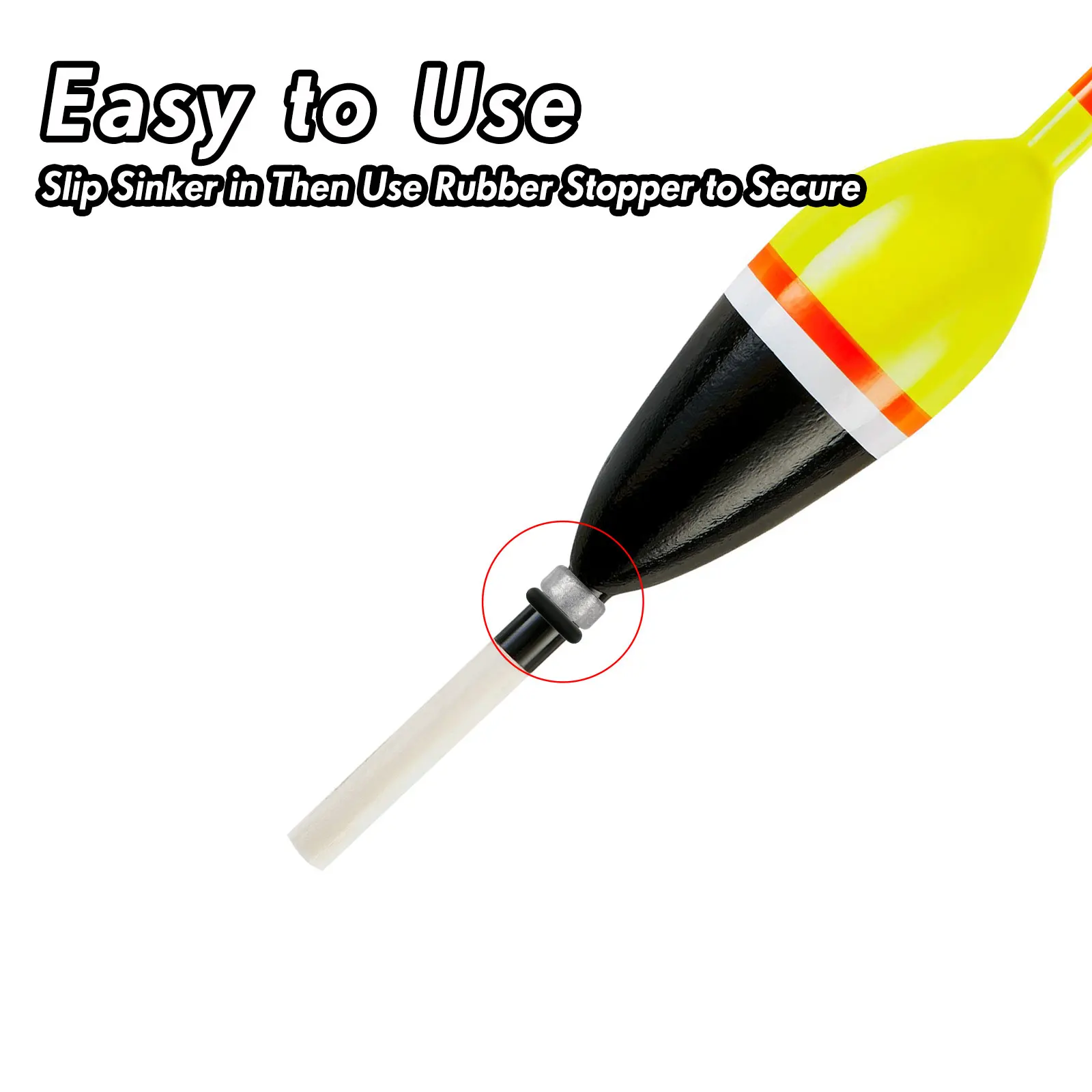 Imagem -05 - Pesca Float Ajustador para Slip Bobber Rubber Stopper Pesca Peso Sinker Balsa Float Madeira Água Salgada Controlador 20 Pcs