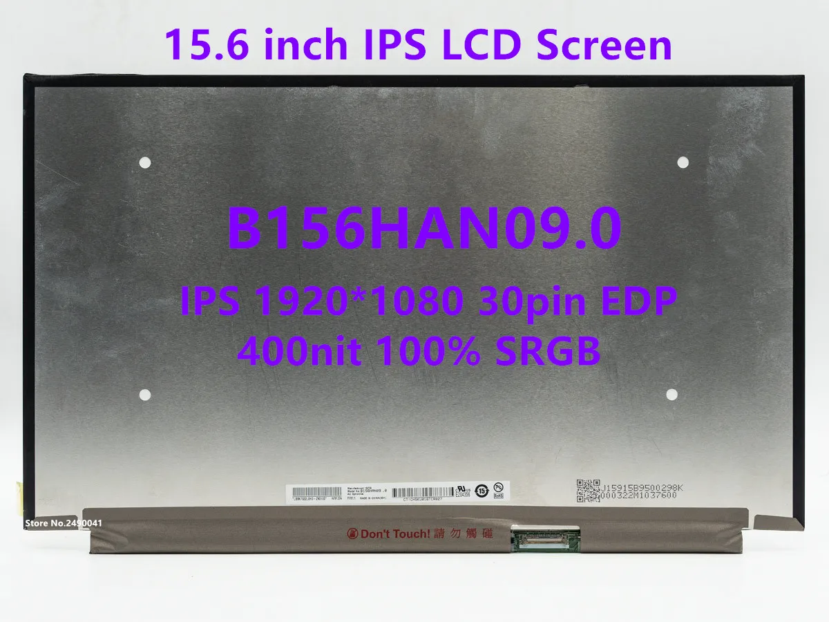 

15.6" IPS Laptop LCD Screen B156HAN09.0 Fit N156HCG-GQ1 NE156FHM-N61 N156HCA-GA4 LQ156M1JW31 72% NTSC 400nit 1920x1080 30pin eDP