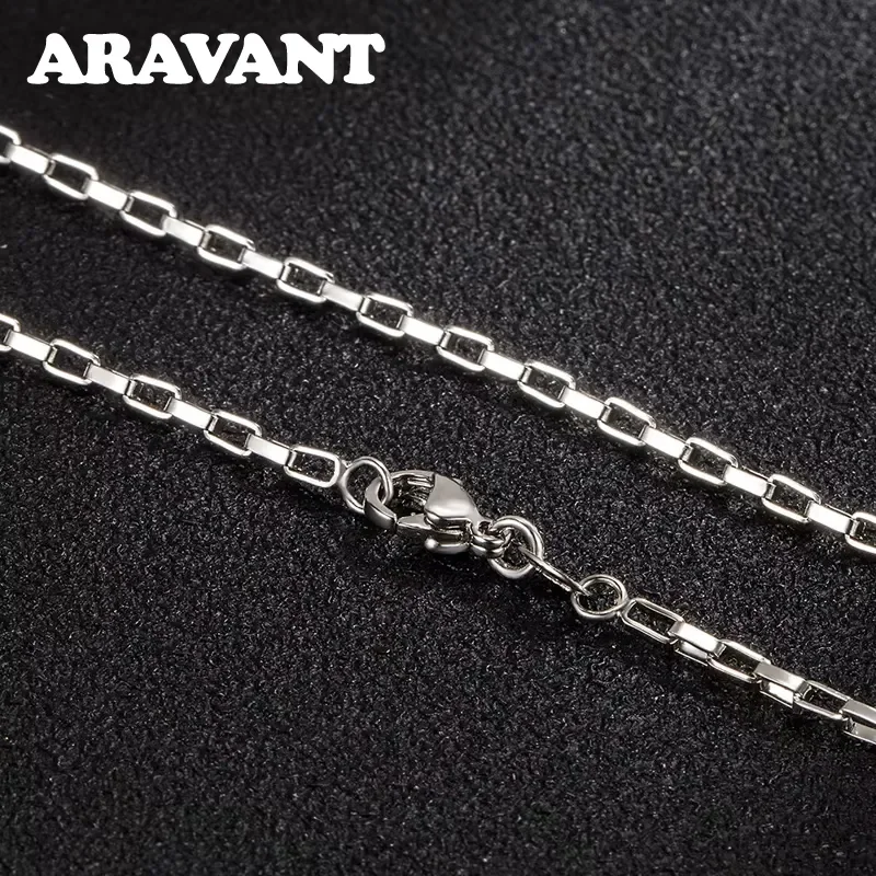Aravant 925 Silver 2MM Simple Necklace Chain For Women Men Fashion Jewelry