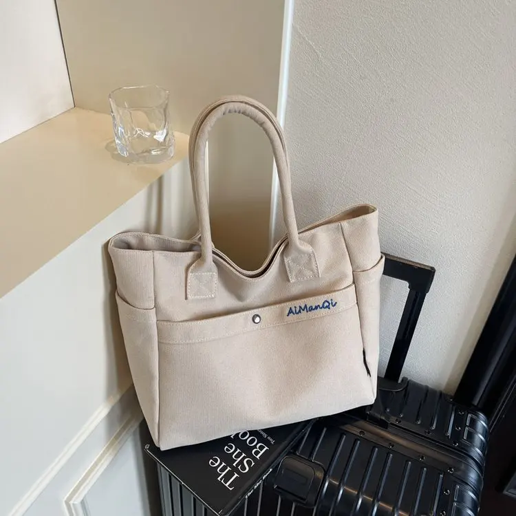 

2025 Trendy Euro-American Tote - High-End Contrast Thread Embroidery Versatile Crossbody Bag