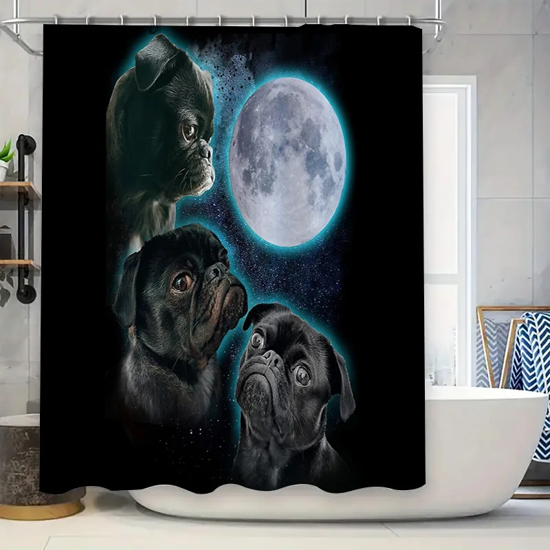 

Dog Shower Curtain Cute Puppy Bathroom Decor Pet Lover Gift Modern Farmhouse Washable Waterproof Set