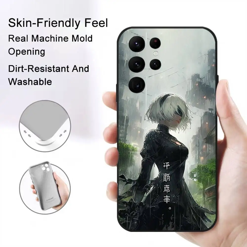 حافظة هاتف لعبة Nier Automata لهاتف S Series S20 S21 S22 S23 S24 FE Plus Ultra غطاء ناعم من مادة البولي يوريثان الناعمة والصديقة للبشرة #3