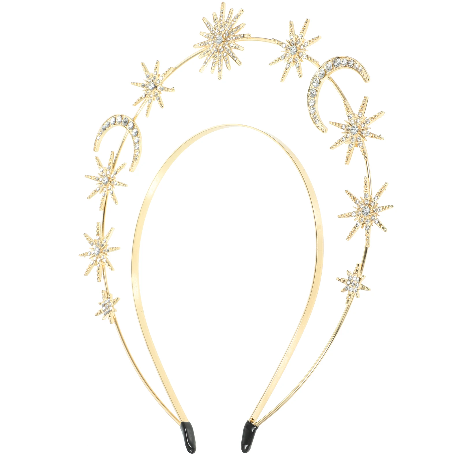 

Star Moon Headpiece Double Layer Metal Headband For Women Fairy Crowns Wedding Bridal Crown Hair Accessories
