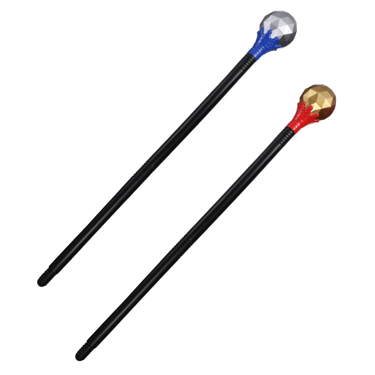

2Pcs Halloween Plastic Scepter Three-Section Wand Cosplay Props King Hand Stick for Party Stage Performance Ornaments