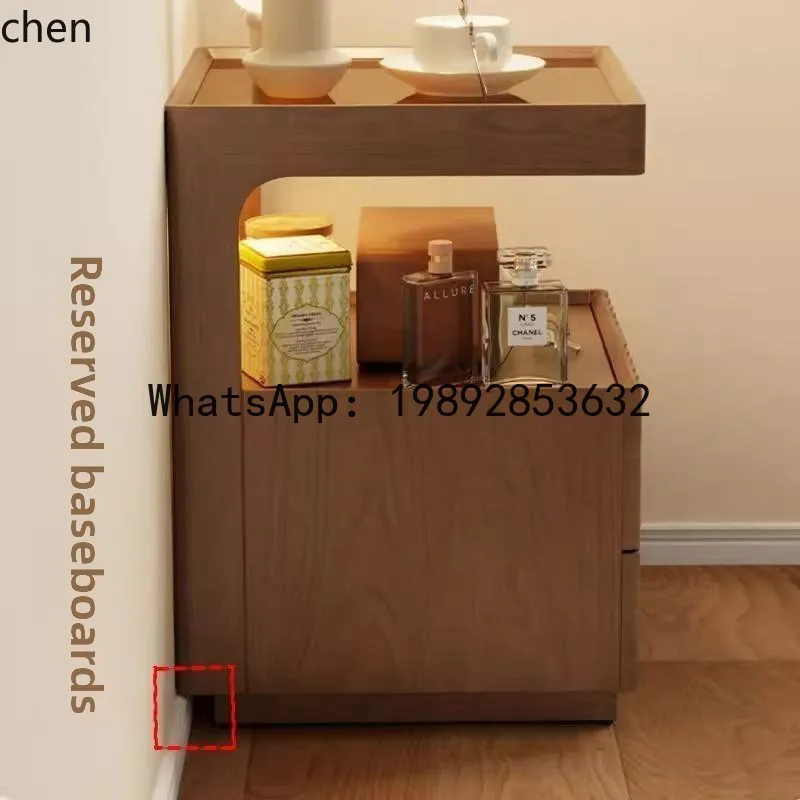 GZ Massivholz Smart Home Schlafzimmer mit Schloss Aufbewahrung Nachttisch-Schrank