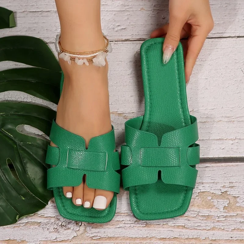 New Women Slippers Fashion Designer Beach Flats Woman Casual Sandals Dress Walking Flip Flops Open Toe Slides Mujer Zapatos image 5