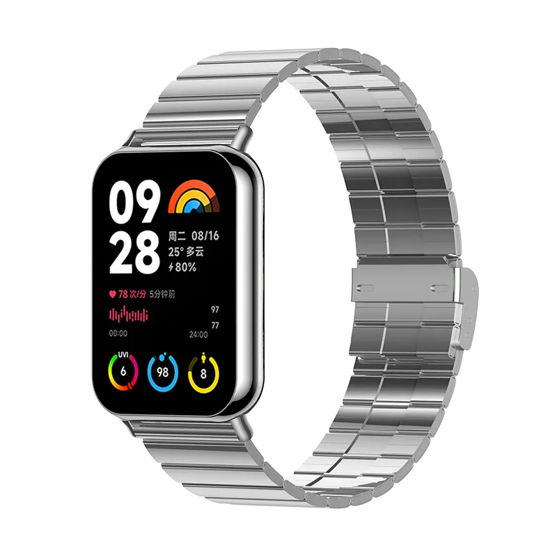 Pulseira de metal para xiaomi banda inteligente 8 pro pulseira de aço inoxidável para xiaomi banda 9 pro correas reloj para redmi relógio 4 pulseira