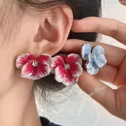 Vintage Flower Earrings Luxury for Women's Earrings Travel Seaside Wearable Jewelry Girls Photo Props Fashion Retro Jewelry