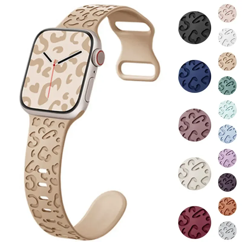 Strap For Apple Watch Band 40mm 38mm 41mm 45mm 44mm 42mm 49mm 40 mm Engraved Correa Bracelet iWatch Series Ultra 7 SE 3 6 8 5 4