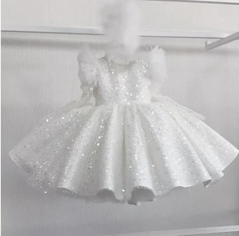 Mvozein-vestidos de flores para niña, vestido de fiesta de boda hinchado, bonito vestido para niña, vestido de princesa con lentejuelas, vestidos de cumpleaños para niño