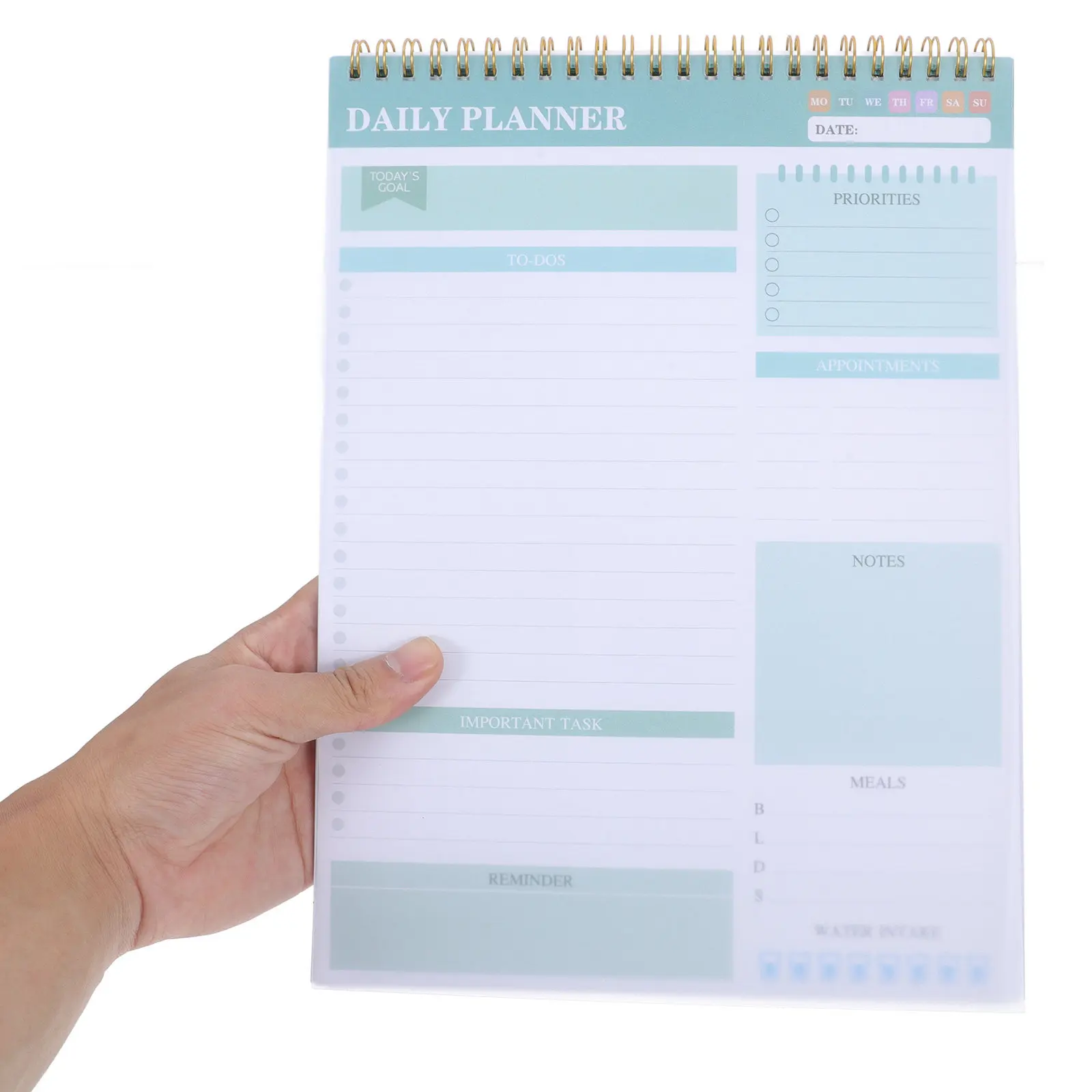 

Блокнот-ежедневник для списков дел, недатированный, с часовым расписанием, двойной спиральный переплет, прочный картон, блокнот для тренировок