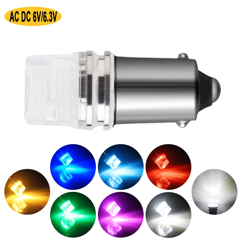 

6V 6.3V AC DC 50pcs BA9S GE44 47 2835 Bulb For Pinball Machine Toy Game Car Light White Blue Red Green Amber Pink Warm white