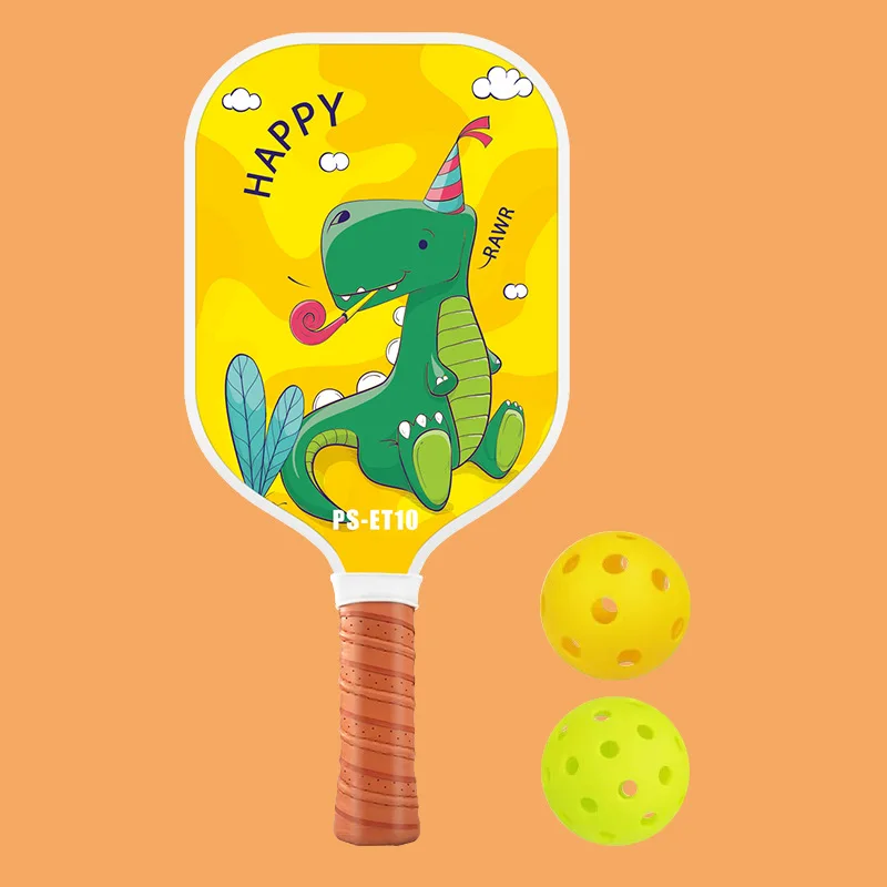 Kids Pickleball Paddle Child-friendly Glass fibre Small dinosaur Lightweight Honeycomb Core Pickleball Gifts for Children