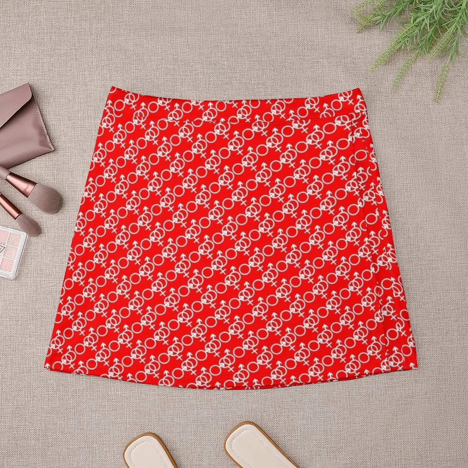 Hot Wife Secrets - Hot Wife Motif white on red Mini Skirt korean women's clothes girls skirt japanese fashion fairy core