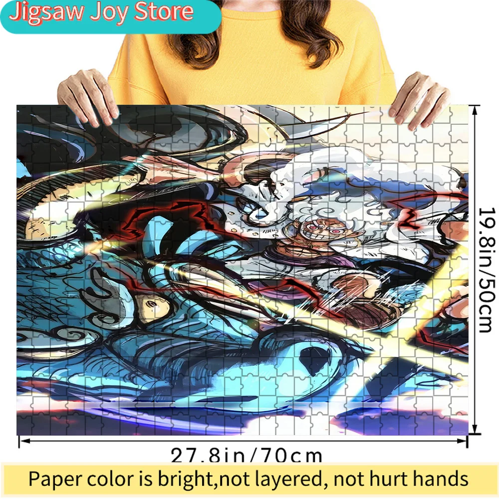 

Премиум-пазл из бумаги: One Piece Monkey D. Luffy Gear 5 Nika против Kaido, сцена с драконом, высококачественный картонный пазл, увлекательная игра