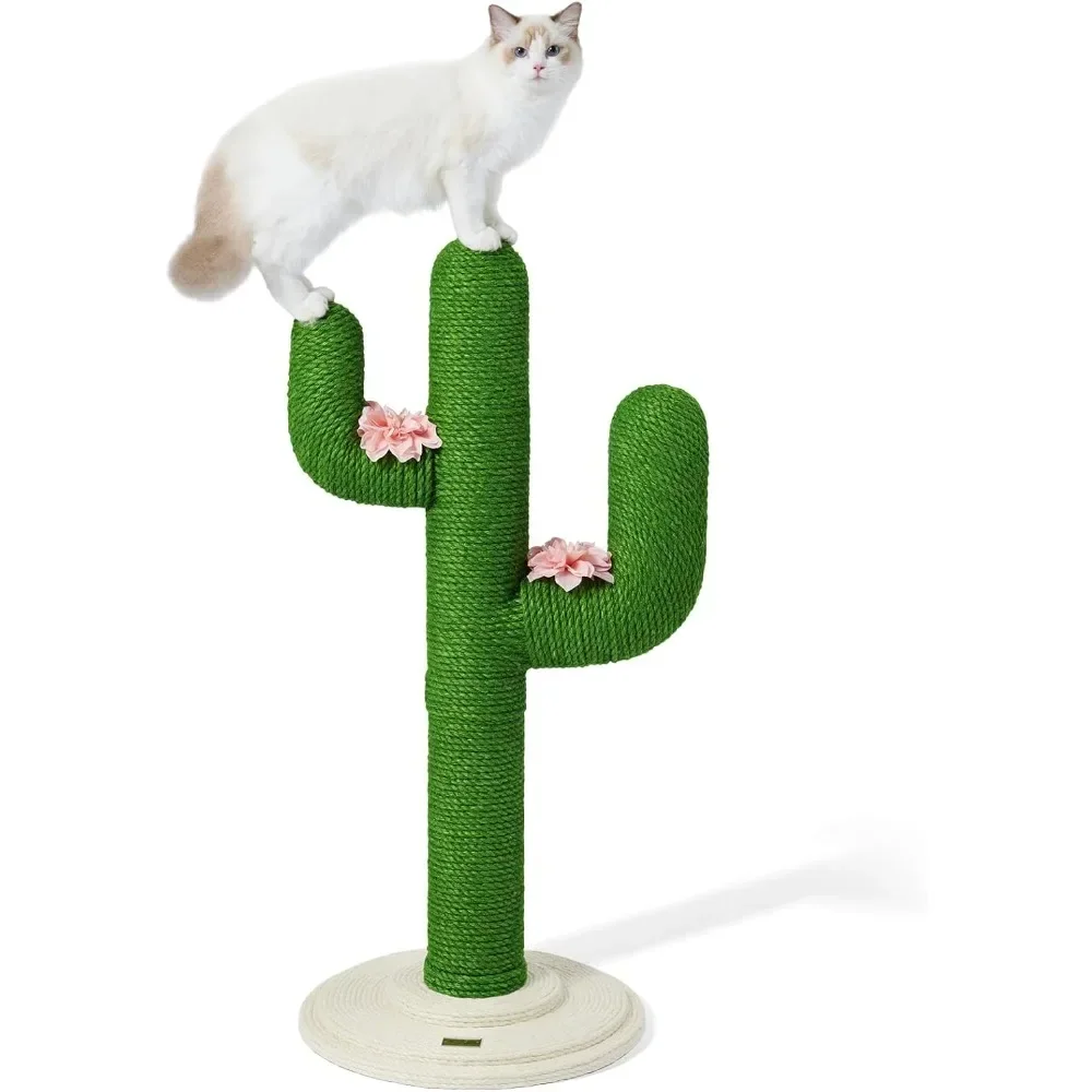 

Cactus Cat Scratching Post for Indoor - 41.3 Inch, Sisal Cat Scratcher Duty Cats Scratch Tree for Cats Kitten in All Life Stages