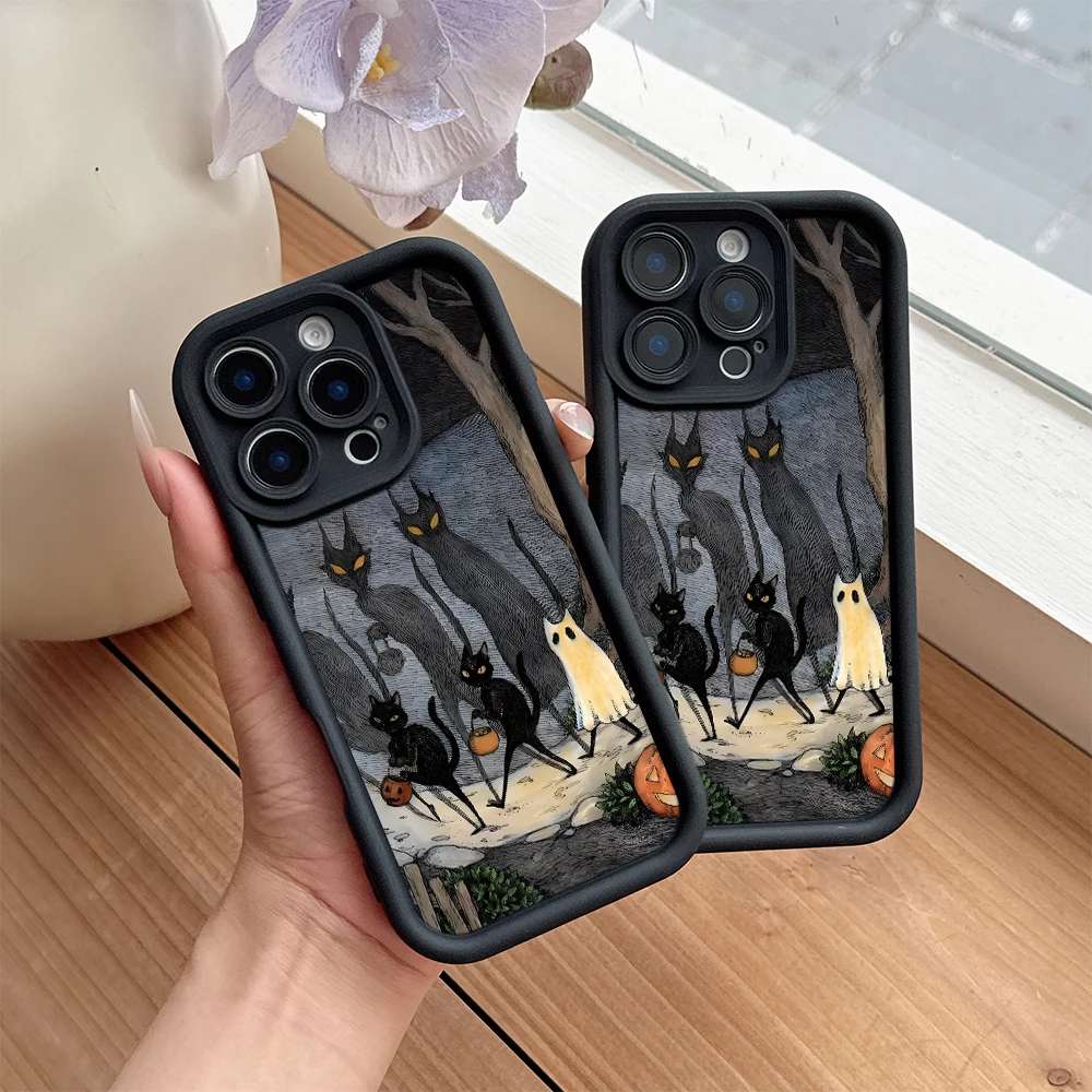 Creative lovely Halloween cat Phone Case for Huawei P50 Nova 9 10 Honor 400 300 200 X7B X7 X8 8A Magic7 X9c Smart Lite Pro 4G 5G