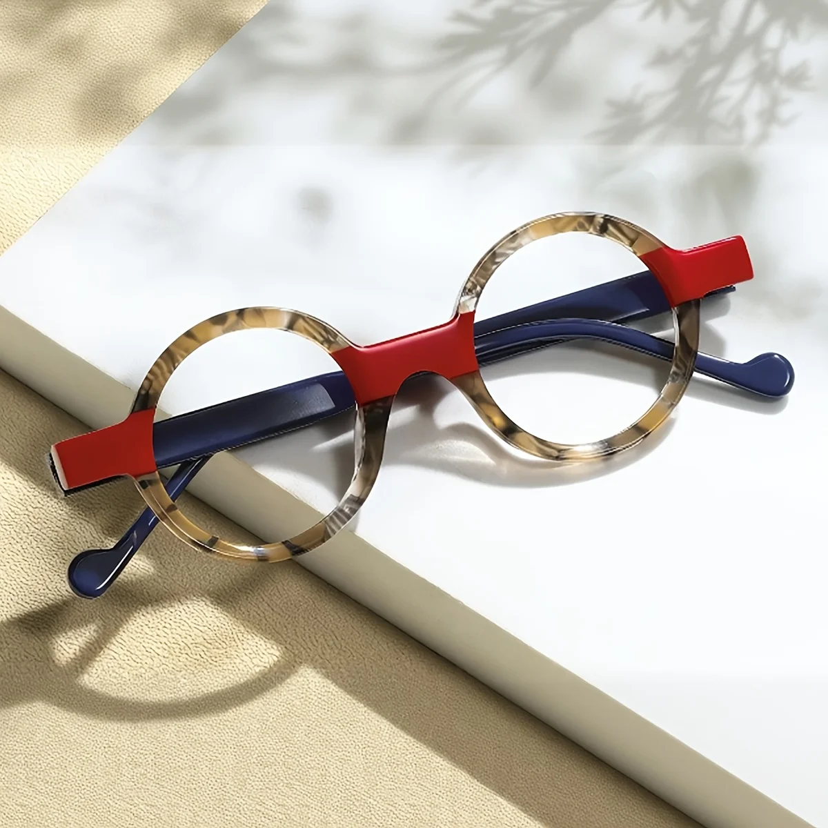 

FYTOOround frame thick border glasses for men and women, lightweight and fashionable optical glasses for daily officetravel23218