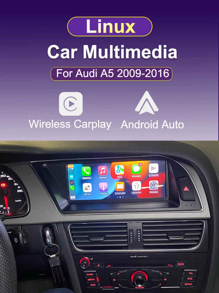 AUTOTOP 8,8'' Drahtlose Carplay Android Auto Auto Radio TouchScreen Für Audi A5 2009-2016 2din Autoradio stereo Airplay Mirrorlink – Detail 1