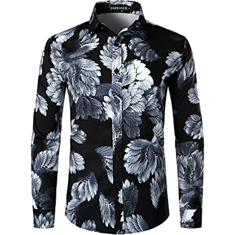 Shirt Long Sleeve T-Shirt Tops Men\'s Casual Floral Color Gold Spring Summer Soft Comfortable HD Printing 2023 New Hot Sale