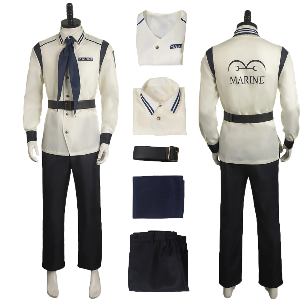 TV Piece Mariner Cosplay Costume Outfit Long Sleeves Uniform Pants Accessories Halloween Carnival Suit For Male Roleplay