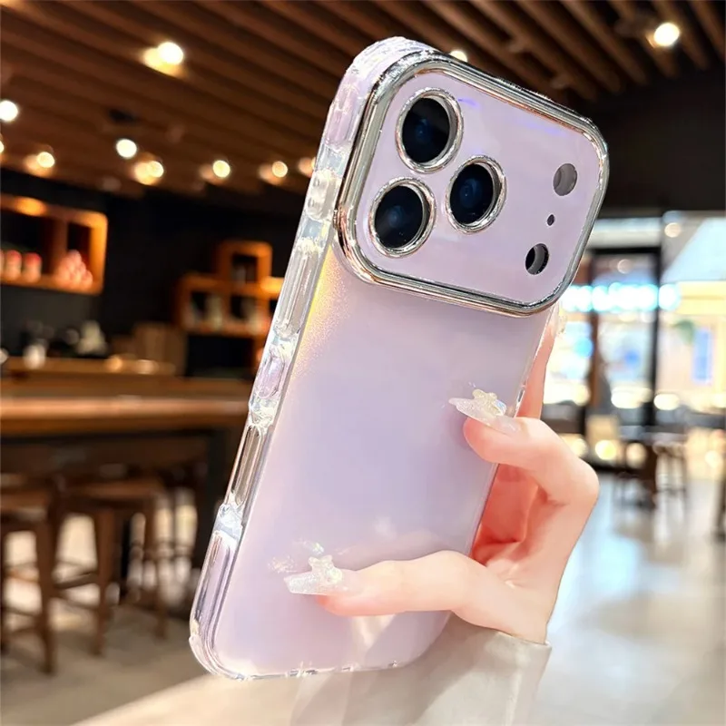 Glitter Laser Aurora Lens Candy Color Glossy Phone Case For iPhone 18 16 17 Pro Max 15 14 plus 13 Camera Protection Back Cover