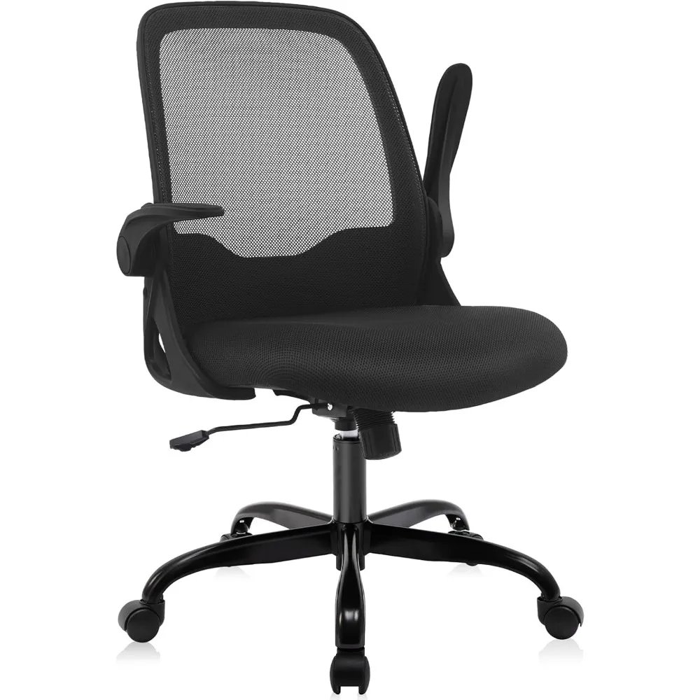 

Ergonomic Desk Chair Comfy Swivel Task Chair With Flip-up Armrests and Adjustable Height Computer Armchair Gaming Gamer Office