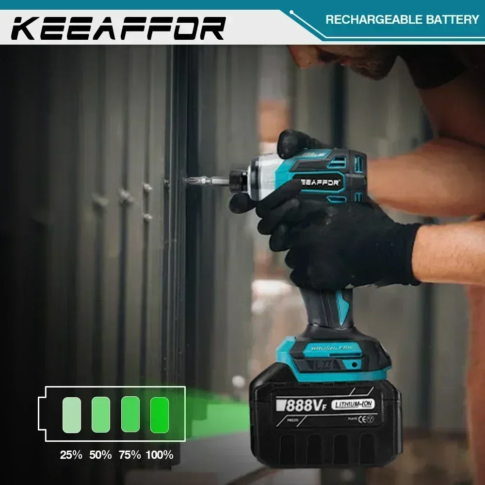 KEEAFFOR 888VF 22500mAh batería recargable de iones de litio 18V UE EE. UU. enchufe llave eléctrica taladro para batería de herramientas eléctricas