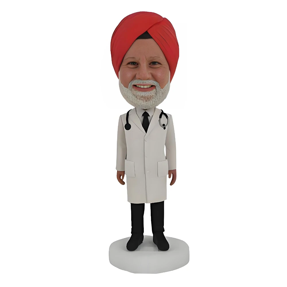 Arab Doctor Custom Bobbleheads | Fully Customizable with Polymer Clay | Personalized Bobble Heads Gifts for Birthday