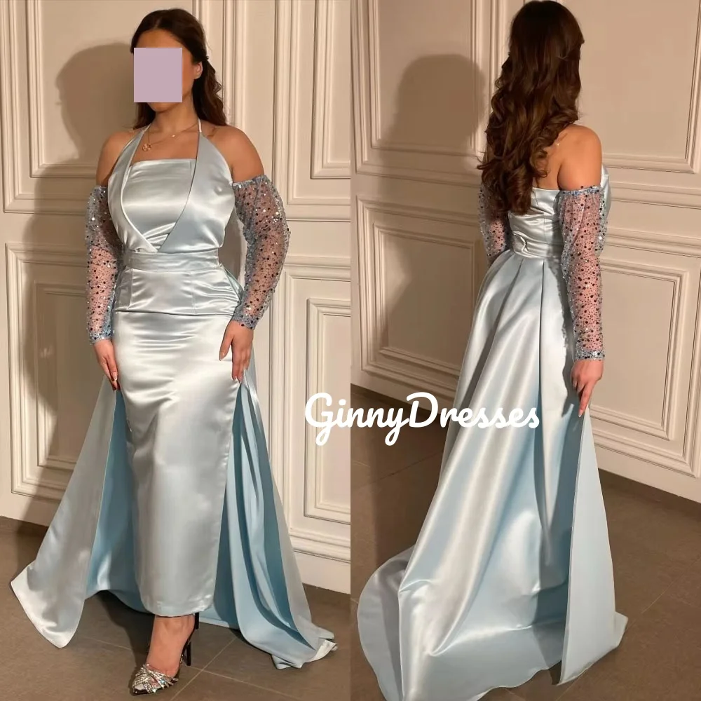 

Formal Occasion Dresses Customize Square Neckline Column Floor-Length Luxury Dresses Evening Lace Zipper Up Long Sleeves Cocktai