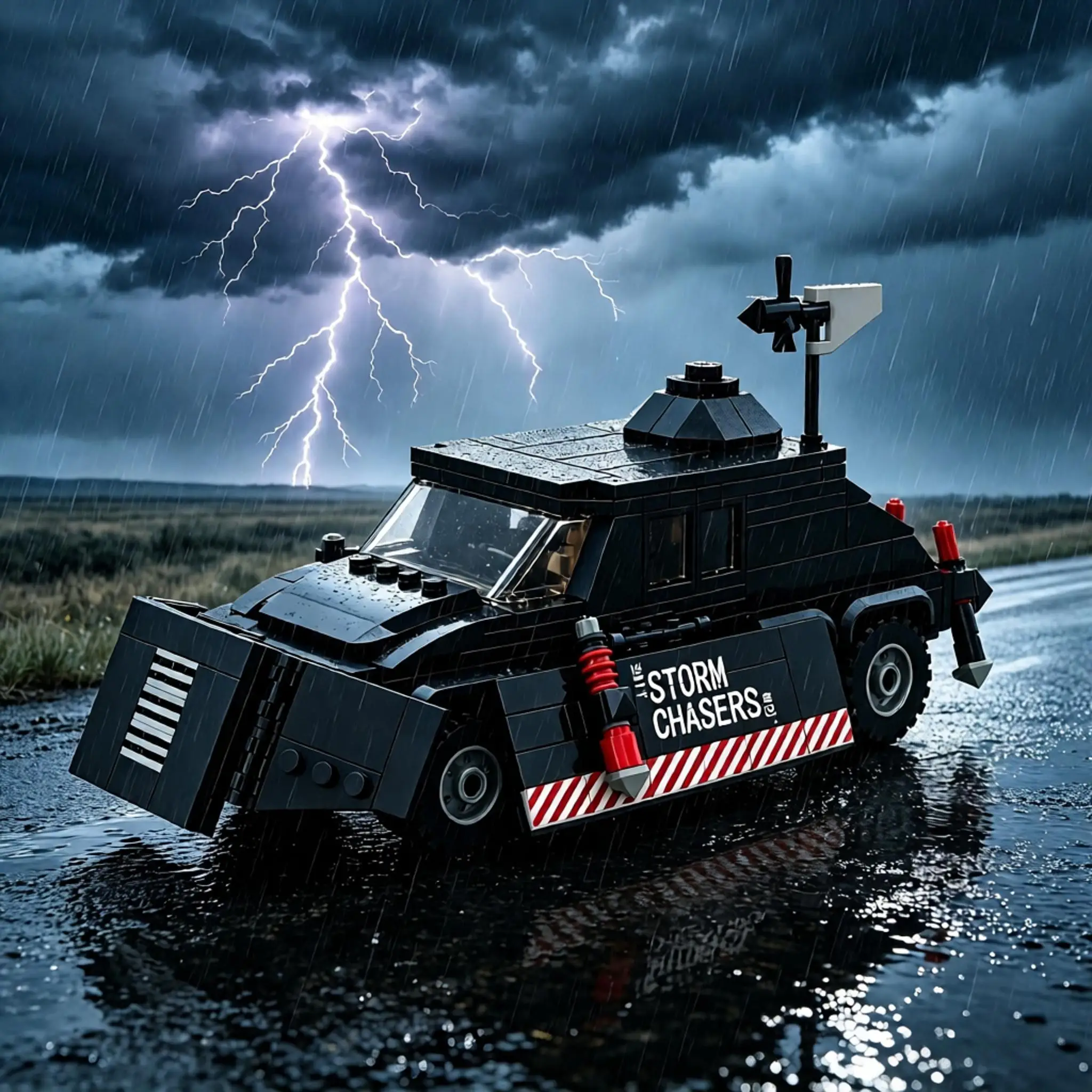 Series Storm Radar Chasing Vehicle TIV 2 TV Tornado Titus Storm Armored Vehicle Model Bricks Intercept Chariot Fighting Car Toys