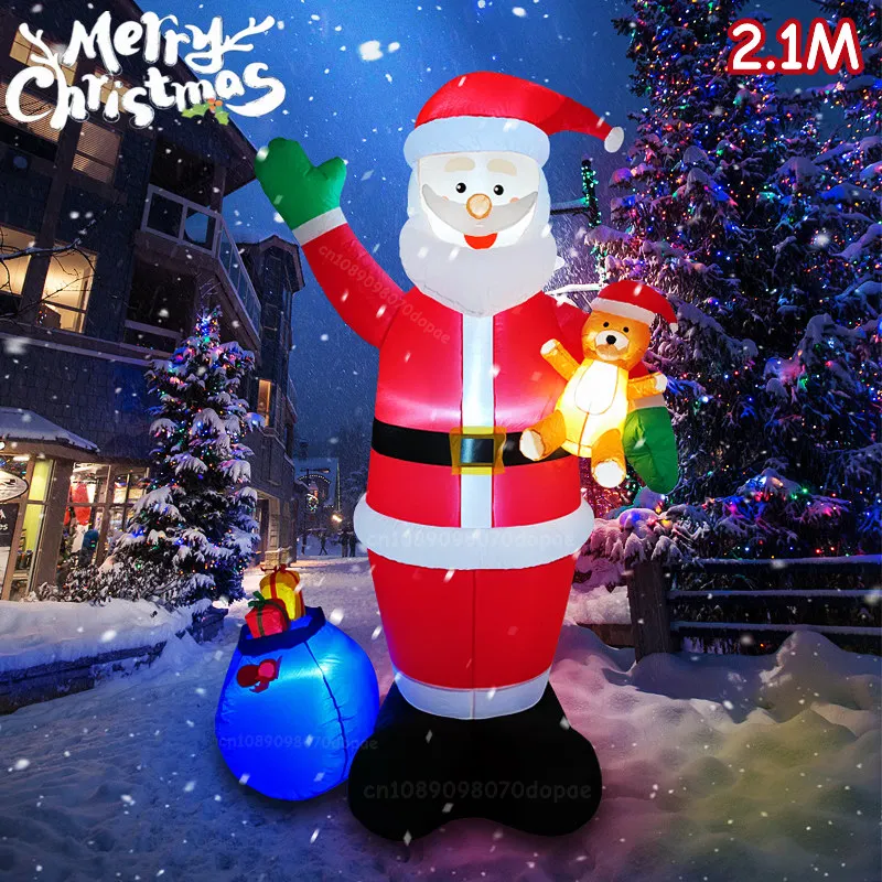عيد الميلاد نفخ سانتا كلوز والهدايا المدمج في أضواء LED مناسبة للداخلية في الهواء الطلق حديقة الحديقة عطلة الطرف الديكور