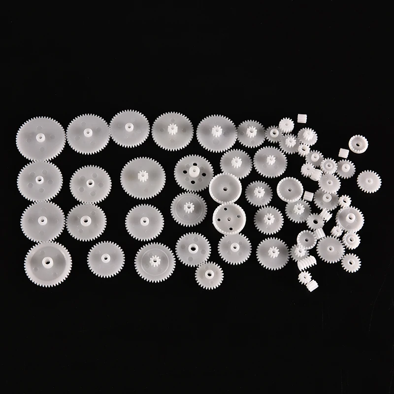 58pcs Plastic Gears M0.5 For Motor Robotics Model Shaft Part DIY Helicopter Car