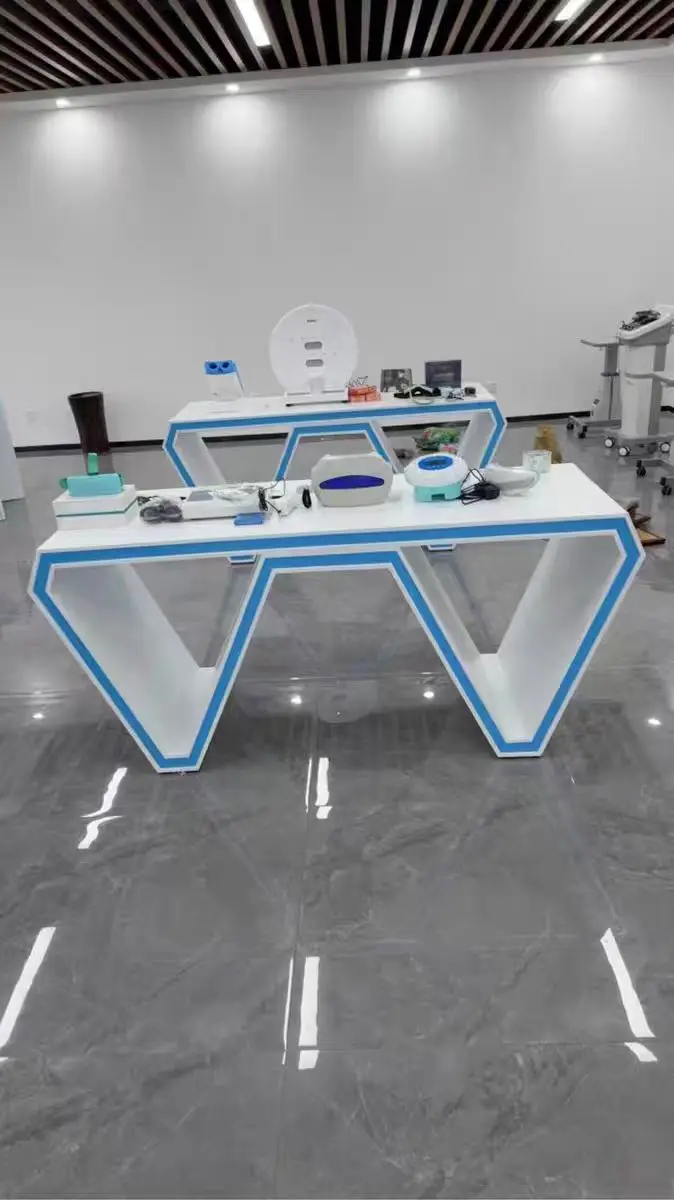 Customized baking paint display table, mobile phone accessories display stand, experience desk, computer display counter, specia