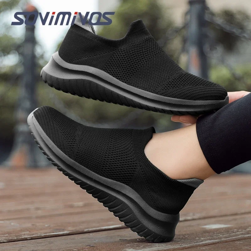 Men\'s Mesh Slip on Walking Loafer Shoes Memory Foam Arch Support Slip Resistant Work Drving Tennis Sneaker for Women