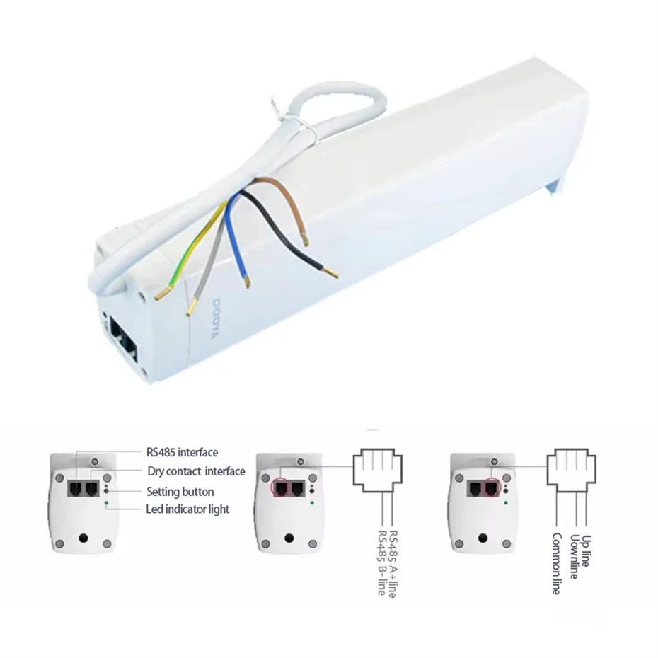 Original DOOYA DT82TV 5 Wires Electrical Curtain Motor 1.2N RS485/Dry Contact/RF433 Control Silent curtain motor for smart home