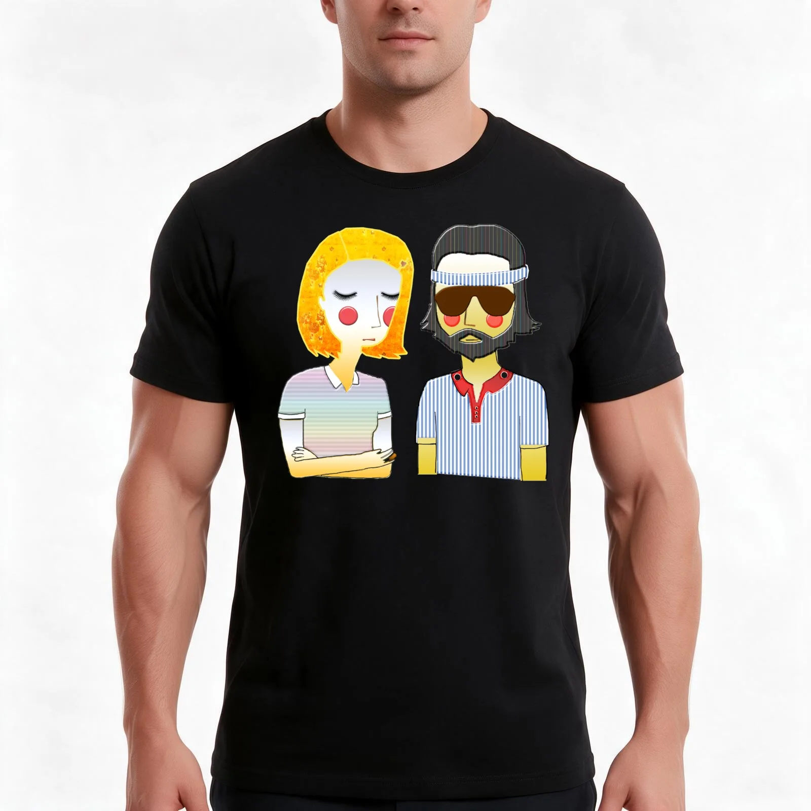 Margot& Richie T-Shirt, Summer Casual Cotton Tee, Oversized Streetwear Tops, Vintage Graphic Print, Loose Fit Short Sleeve