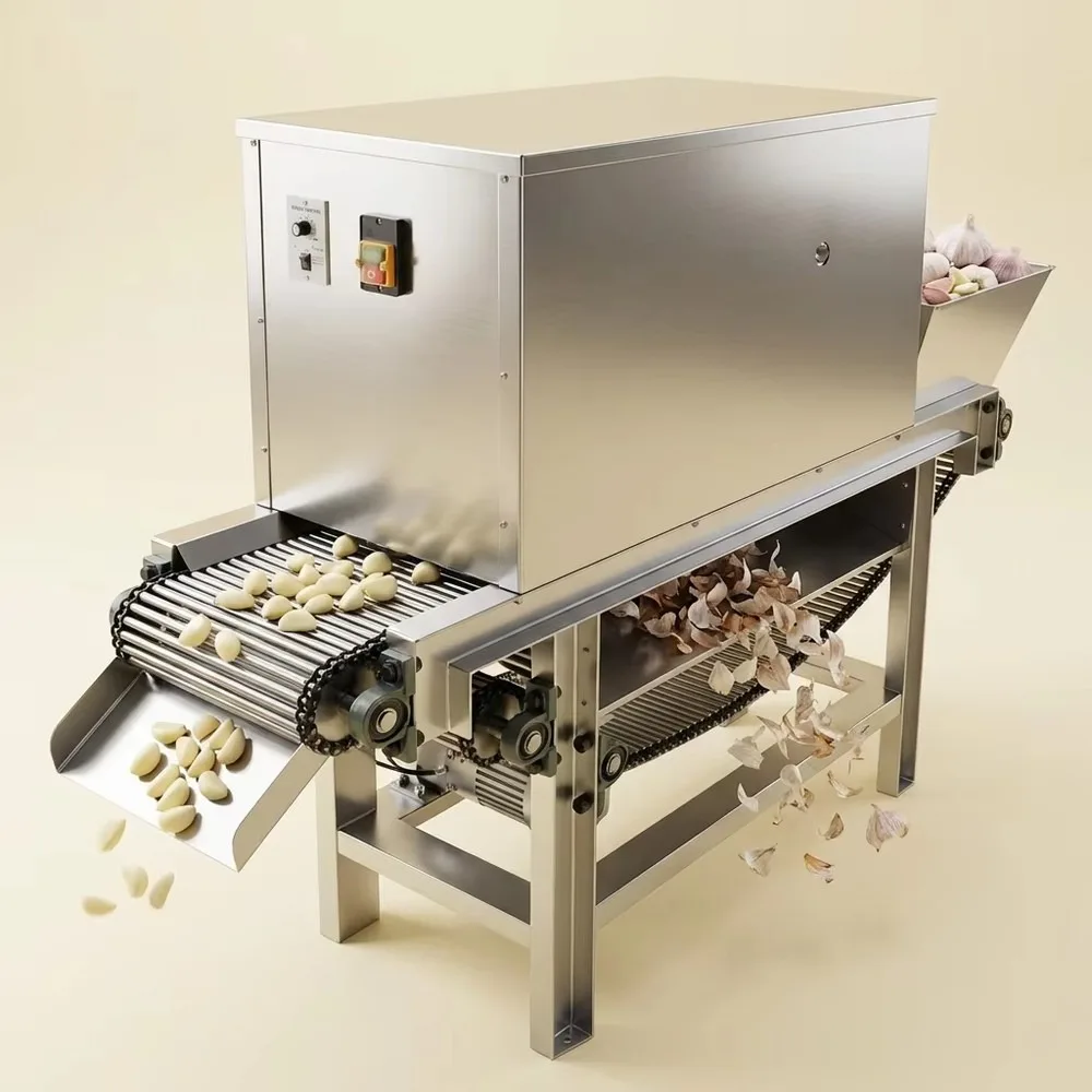 Electric Garlic Peeling Machine Stainless Steel Fresh Garlic Peeler Labor Saving Kitchen Tool for Home Restaurant Use