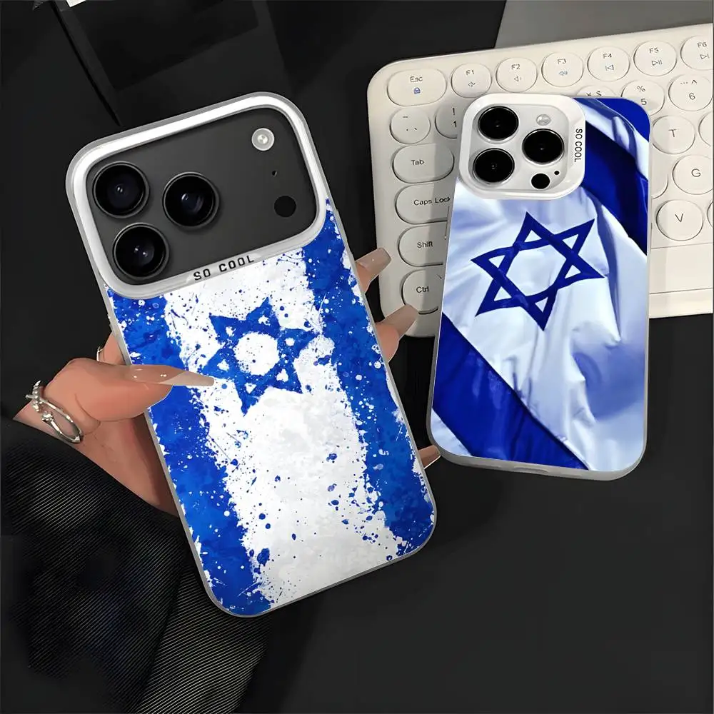 

Star of David I-Israel Flag Phone Case For iPhone 17,16,15,14,13,12,11,Pro,XS,Max,Plus,Mini,SE4,E White Matte Shockproof Cover