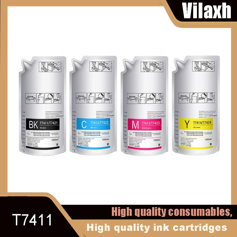 

T741X T7411 T7412 T7413 T7414 Сублимационный чернильный мешок с чипом для Epson F6000 F7000 F6000 F7000 F6070 F7070 F6200 F7200 F6270