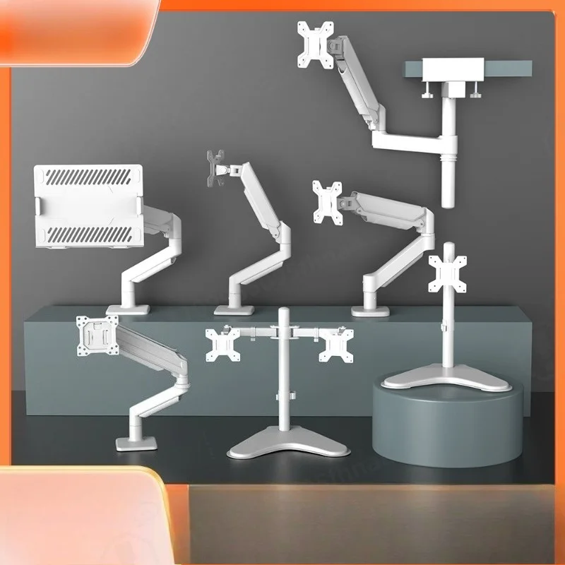 Gas Spring Dual Monitor Mount, Single & Double Arm Adjustable Desk Bracket