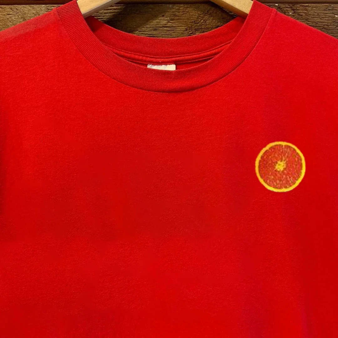 Loose Large Size Couples T-Shirts Orange Shape Dopaamine Color Men's Women's Short Sleeve Breathable Cotton Youth Fashion