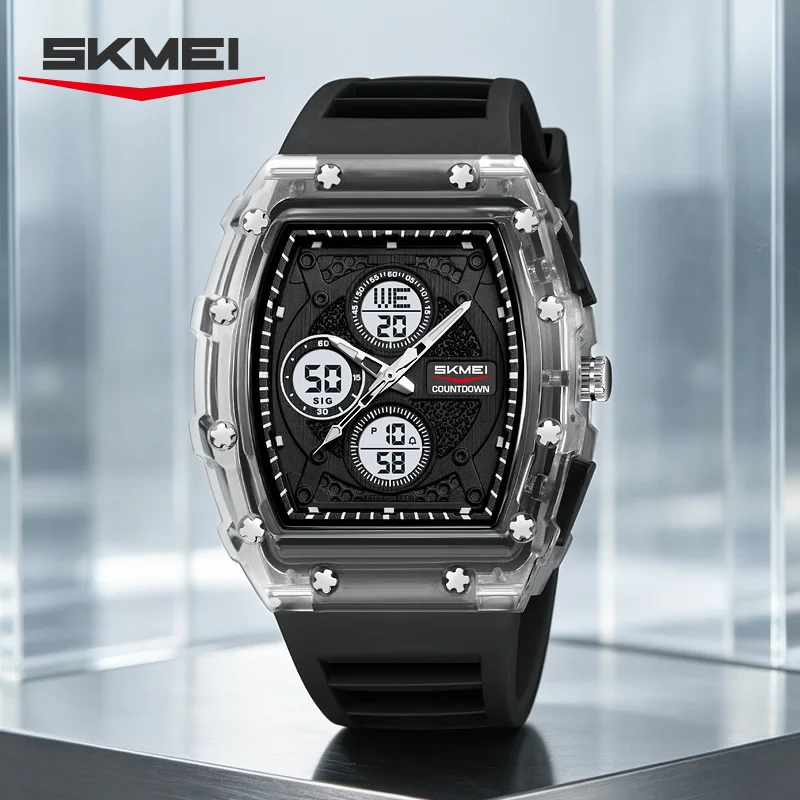 SKMEI 2605 Watch Reloj Dual Display Digital Watch Sport Multi Functional Timing Waterproof Night Light Men's Military Electronic