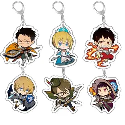 Fire Force Anime Acrylic Keyring Shinra Kusakabe Iris Akitaru Obi Model Cartoon Keychain Cosplay Bag Pendant Accessory Fans Gift