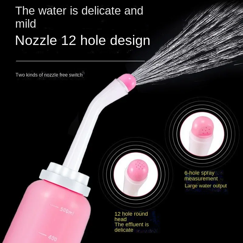 500ml Portable Bidet Spray Handheld Travel Bidet for Pregnant Women Baby Cleansing Water Washer Bottle Baby Showers Mom Bottle